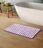 Purple Polyester Striped 60x40 cm Bath Mat
