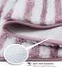 Purple Polyester Striped 60x40 cm Bath Mat