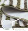 Olive Polyester Striped 60x40 cm Bath Mat