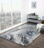 Polypropylene Abstract Machine Made Carpet, 4 x 6 feet, Blue