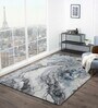 Polypropylene Abstract Machine Made Carpet, 4 X 6 Feet, Blue
