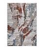 Polypropylene Abstract Machine Made Carpet, 4 x 6 feet, Rust and Cream