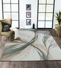 Polypropylene Abstract Machine Made Carpet, 4 X 6 Feet, White