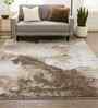 Polypropylene Abstract Machine Made Carpet, 5 X 7 Feet, Beige