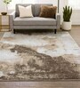Polypropylene Abstract Machine Made Carpet, 5 x 7 feet, Beige