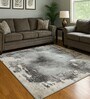 Polypropylene Abstract Machine Made Carpet, 5 x 7 feet, Cream