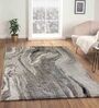 Polypropylene Abstract Machine Made Carpet, 5 x 7 feet, Grey Cream