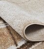 Polypropylene Abstract Machine Made Carpet, 5 x 7 feet, L.Brown and Cream