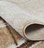 Polypropylene Abstract Machine Made Carpet, 5 X 7 Feet, Light Brown And Cream
