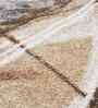 Polypropylene Abstract Machine Made Carpet, 5 X 7 Feet, Light Brown And Cream