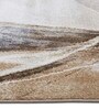 Polypropylene Abstract Machine Made Carpet, 5 X 7 Feet, Light Brown And Cream