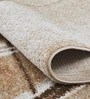 Polypropylene Abstract Machine Made Carpet, 5 X 7 Feet, Light Brown And Cream