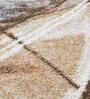 Polypropylene Abstract Machine Made Carpet, 5 X 7 Feet, Light Brown And Cream