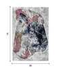 Polypropylene Abstract Machine Made Carpet, 5 x 7 feet, Peach and Blue