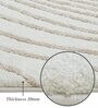 Cream Polypropylene Abstract Machine Made 10 X 14 Feet Carpet