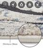 Blue Polypropylene Abstract Machine Made 13 X 19 Feet Carpet