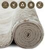 Cream Polypropylene Abstract Machine Made 13 X 19 Feet Carpet