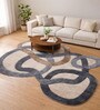 Grey Polypropylene Abstract Machine Made 13 X 19 Feet Carpet