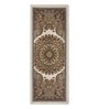 Cream & Blue Polypropylene Antistatic 2 X 5 Feet Runner With Cotton Backing