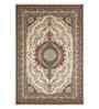 Polypropylene Persian Machine Made Carpet, 4 X 6 Feet, Cream