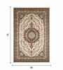 Polypropylene Classical Machine Made Carpet, 5 x 7 feet, Cream Brown Blue
