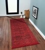 Red And Black Polypropylene Classical Machine Made 2 X 7 Feet Carpet
