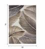 Polypropylene Floral Machine Made Carpet, 5 X 7 Feet, Brown And Grey