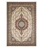 Polypropylene Persian Machine Made Carpet, 5 X 7 Feet, Cream Brown Blue