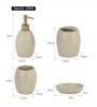 Polyresin 4Pcs Bathroom Set, Beige