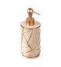 Polyresin 4Pcs Bathroom Set, Gold & Beige