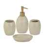 Polyresin 4Pcs Bathroom Set, Beige