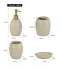 Polyresin 4Pcs Bathroom Set, Beige