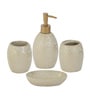 Polyresin 4Pcs Bathroom Set, Beige