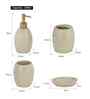Polyresin 4Pcs Bathroom Set, Beige