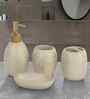 Polyresin 4Pcs Bathroom Set, Beige