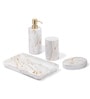 Brown and White Polyresin 4Pcs Bathroom Set