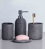 Polyresin 4Pcs Bathroom Set, Charcoal