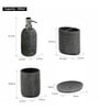Polyresin 4Pcs Bathroom Set, Charcoal