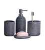 Polyresin 4Pcs Bathroom Set, Charcoal