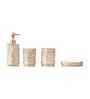 Polyresin 4Pcs Bathroom Set, Gold & Beige