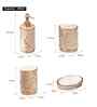 Polyresin 4Pcs Bathroom Set, Gold & Beige
