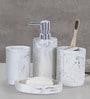 Marble Polyresin 4Pcs Bathroom Set