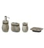 Polyresin 4Pcs Bathroom Set Set, Brown