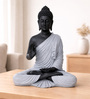 Black and Grey Polyresin Lord Buddha Idol