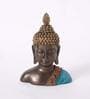 Polyresin Brown & Sky Blue Buddha Bust 29.5 Cm