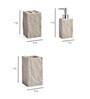 Polyresin Cube Counter Top Bathroom Accessories in White, Set of 4