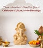 Cream Polyresin Ganesha idol