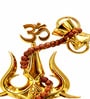 Golden Polyresin Lord Shiva Trishul Idol With Damru