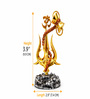 Golden Polyresin Lord Shiva Trishul Idol With Damru