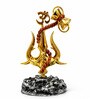 Golden Polyresin Lord Shiva Trishul Idol With Damru